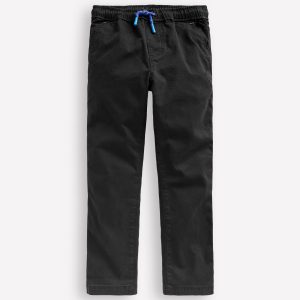 Slim Pull On Trousers-Black
