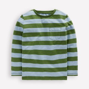 Everyday Long Sleeve T-Shirt-Glacier Blue/ Broccoli Green