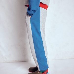 Colourblock Cuffed Joggers-Grey Colourblock