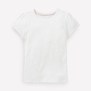 Short Sleeve Pointelle Top-White
