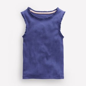 Ribbed Lace Trim Tank Top-Starboard