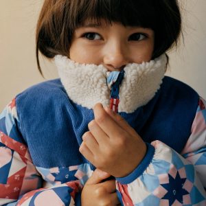 Cosy Puffer Jacket-Alaskan Blue Patchwork