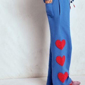 Bobbie Appliqué Sweatpants-Bluejay Hearts