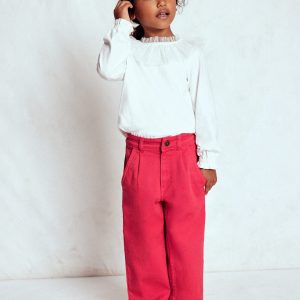 Pleat Jeans-Raspberry Pink