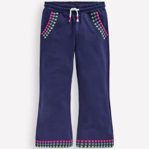 Embroidered Kick Sweatpants-College Navy Embroidery
