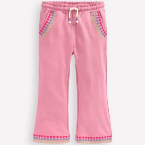 Embroidered Kick Sweatpants-Pink Haze Embroidery