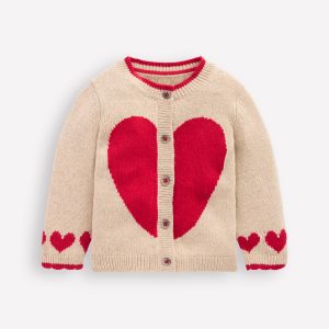 Logo Cardigan-Chinchilla Melange Heart