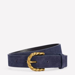 Twist Buckle Belt-Navy