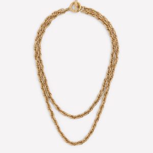 Vintage Twist Layer Necklace-Gold Colour