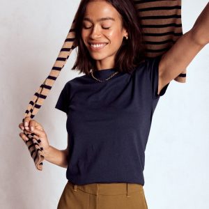 Supersoft Boat Neck T-Shirt-Navy