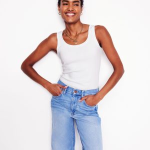 Essential Scoop-Neck Tank-White