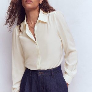 Sara Silk Shirt-Ivory