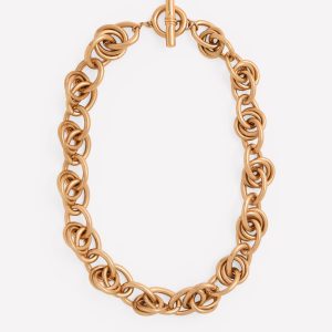 Double Twist Chain Necklace-Gold Colour