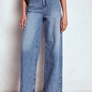 Relaxed Wide Leg Jeans-Mid Vintage