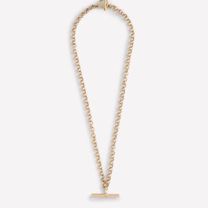T-bar Chain Necklace-Gold Colour