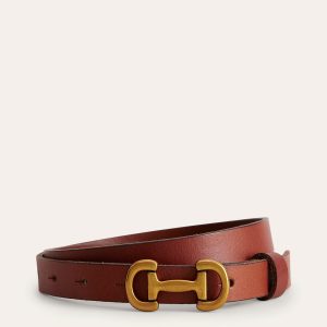 Iris Skinny Snaffle Trim Belt-Tan