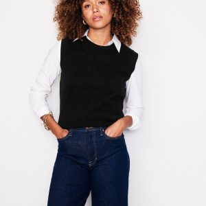 Eva Cashmere Vest-Black