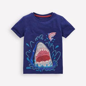 Glow Superstitch T-shirt-MEDIEVAL BLUE
