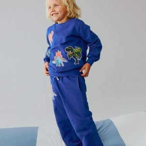 Badge Sweatshirt-Sapphire Blue Dinos