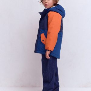 Boys Borg Lined Anorak-Orange Colour Block