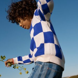 Graphic Sweater-Surf the Web Checkerboard