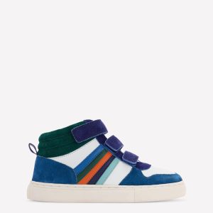 Leather High Tops-Multi Stripe