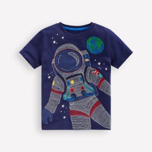 Glow Superstitch T-shirt-College Navy Spaceman