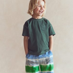 Tie Dye Shorts-Green and Blue