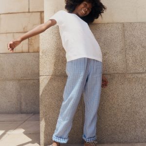 Double Cloth Summer Trouser-Stripes