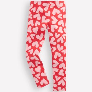Fun Leggings-Red Hearts