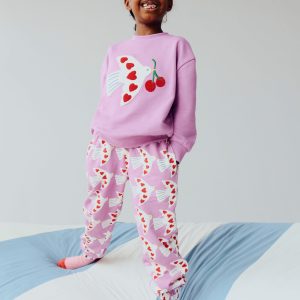 Fun Printed Jogger-Purple Doves