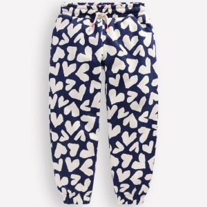 Printed Cosy Sweatpants-Navy Hearts