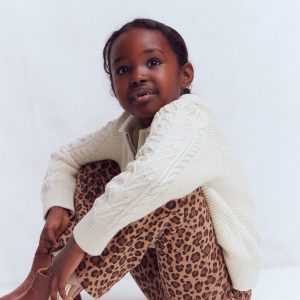 Ribbed Flared Legging-Leopard