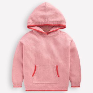 Knitted Hoody-Vintage Pink Marl