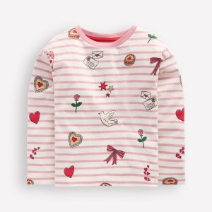 Relaxed Breton-Pink Valentine Stripe