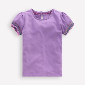 Puff Sleeve T-shirt-Aster Purple