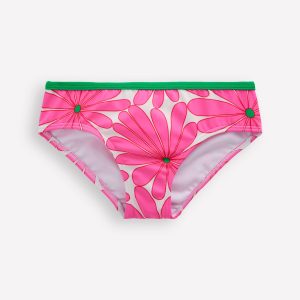 Patterned Bikini Bottoms-Festival Pink Daisy