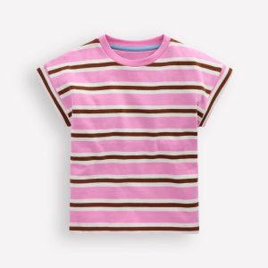 Short Sleeve Sweat Top-Water Lilly Pink/ Russet