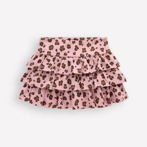 Frill Jersey Skort-Pink Leopard
