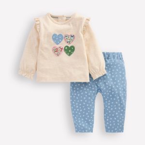 Girls Logo Play Set-Blue Floral Hearts