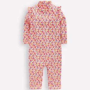 Girls Sun Safe Surfsuit-Pink Ditsy Floral