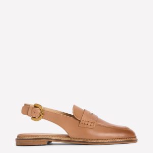 Nya Slingback Penny Loafers-Tan