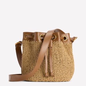 Mini Straw Bucket Bag-Natural Raffia