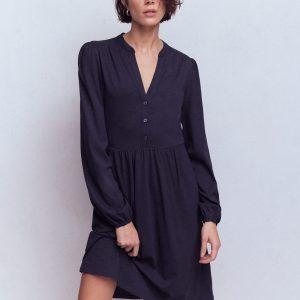 Amy Short Jersey Dress-Navy