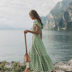 Tala Tiered Jersey Maxi Dress-Pistachio, Ornamental Stamp