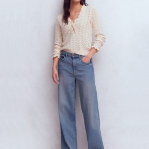 High Rise Wide Leg Jeans-Light Vintage