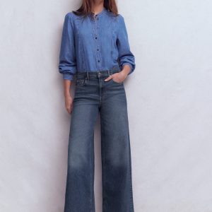 High Rise Wide Leg Jeans-Mid Vintage