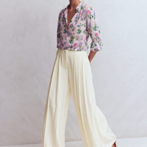 Regent Wide Leg Pants-Ivory