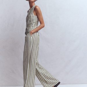 Kensington Linen Pants-Mayfly Stripe