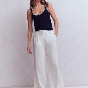 Kensington Linen Pants-White